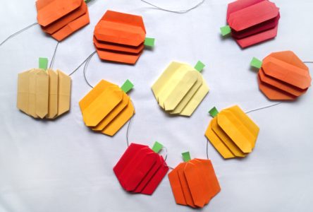 Dekoracje na jesień z papieru - dynia origami