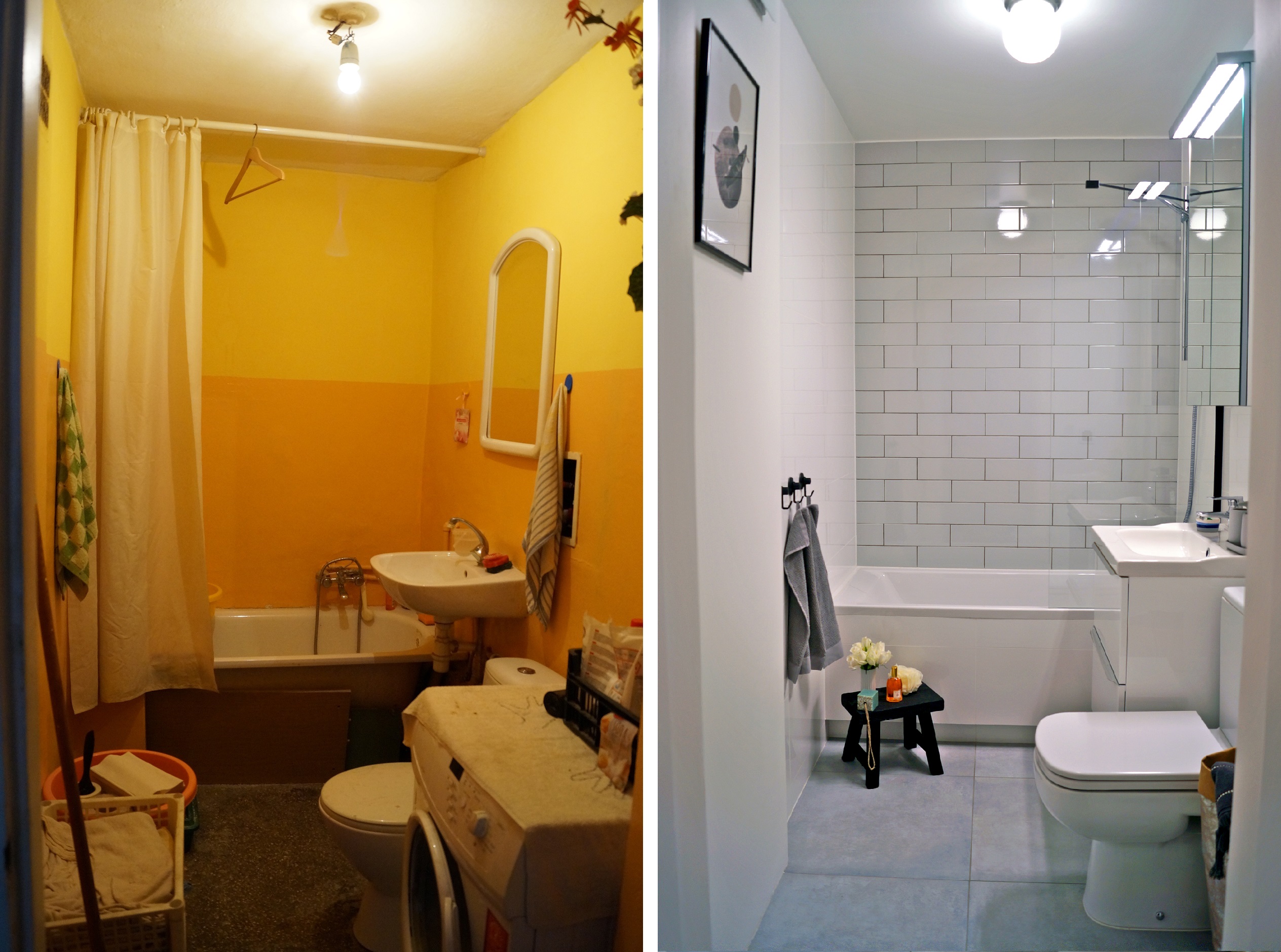 Metamorfoza małej łazienki w bloku - zdjęcia przed i po 